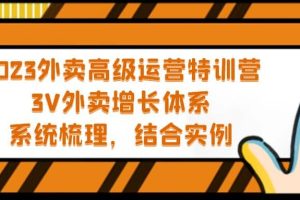 2023外卖高级运营特训营：3V外卖-增长体系，系统-梳理，结合-实例