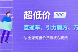 2023超低价·ppc—“直通车、引力魔方、万相台”全渠道·低价扫流核心玩法