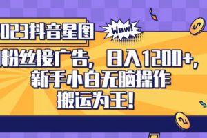 抖音星图0粉接广告，新手小白无脑操作日入1200 ，无上限无门槛，搬运为王！【揭秘】