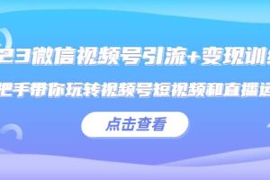 2023微信视频号引流 变现训练营：手把手带你玩转视频号短视频和直播运营