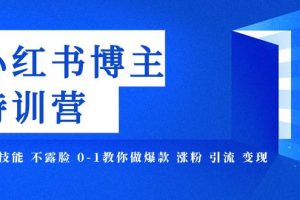 小红书博主爆款特训营-11期 无需技能 不露脸 0-1教你做爆款 涨粉 引流 变现