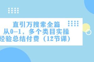 直引万·搜索全篇，从0-1，多个类目实操经验总结付费（12节课）